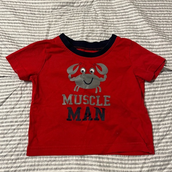 🔆5/$25 Muscle Man Tshirt Size 6-12 Months - Picture 2 of 4